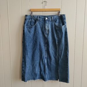 Cider Denim Skirt High Slit Size 1X